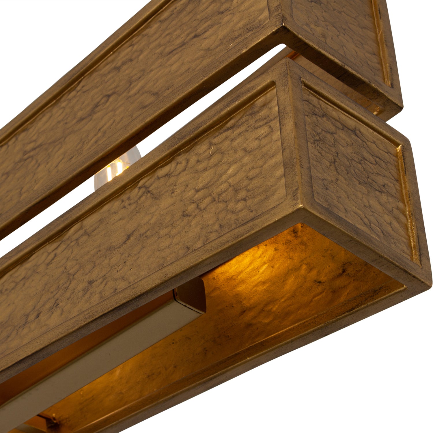 Kalco - 528461RBG - Six Light Linear Pendant - Dos - Rustic Gold and Brushed Gold