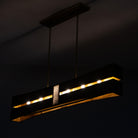 Kalco - 528461RBG - Six Light Linear Pendant - Dos - Rustic Gold and Brushed Gold