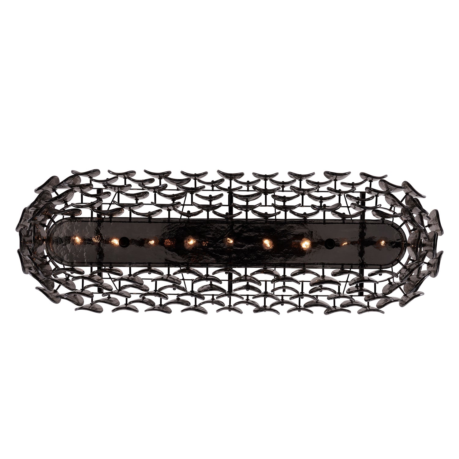 Kalco - 524661BN - Nine Light Linear Pendant - Uroko - Black Nickel