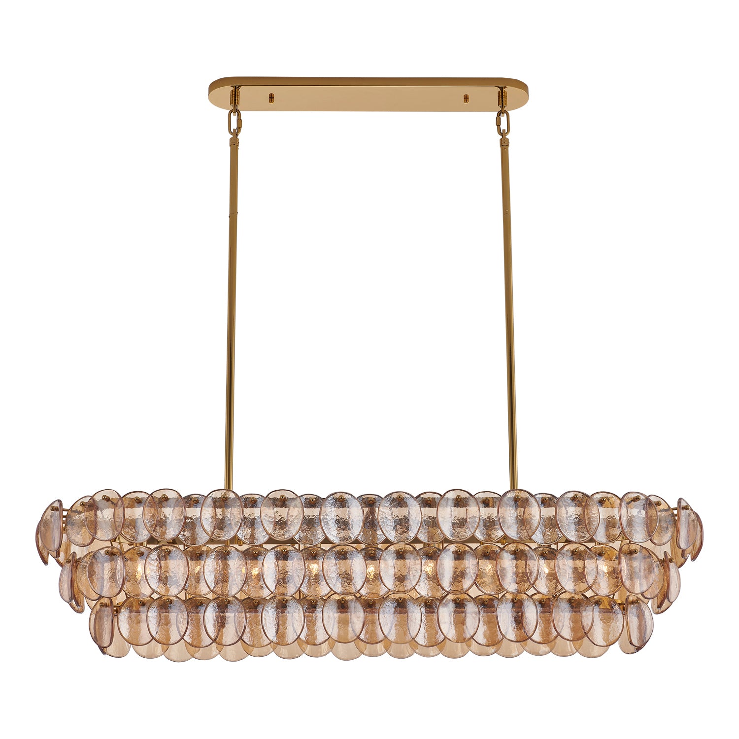 Kalco - 524661PWB - Nine Light Linear Pendant - Uroko - Polished Winter Brass