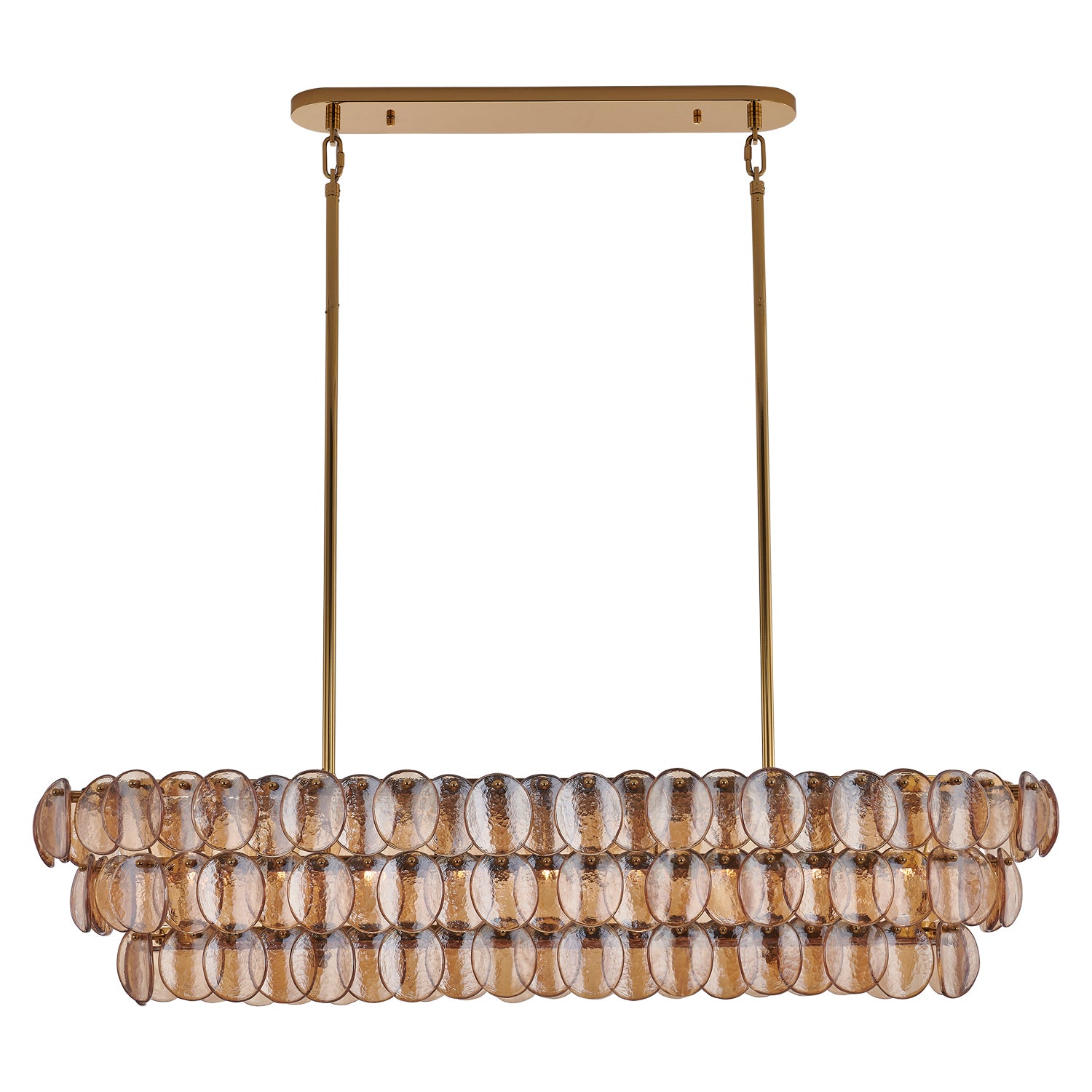Kalco - 524661PWB - Nine Light Linear Pendant - Uroko - Polished Winter Brass
