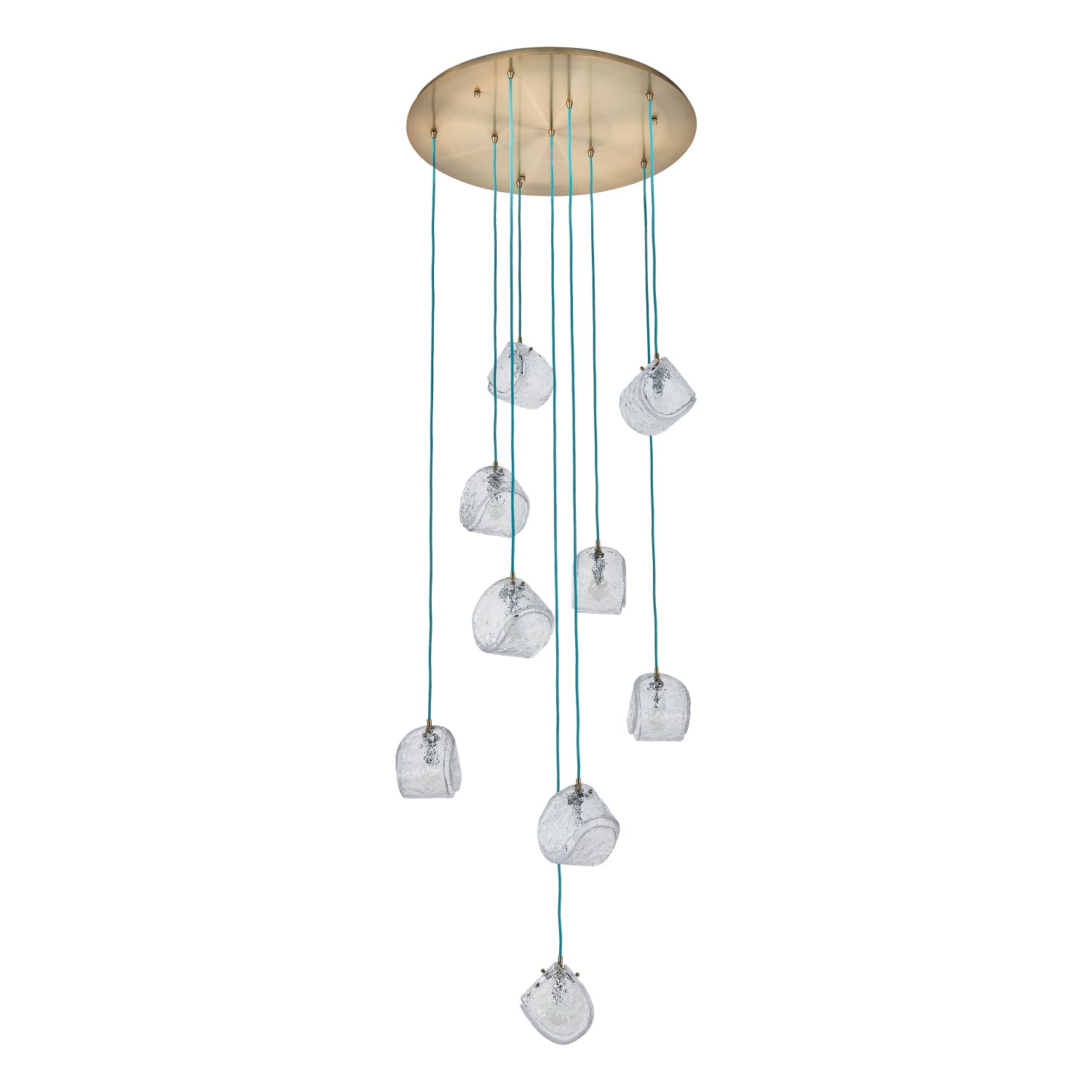 Kalco - 529553WB - Nine Light Chandelier - Pallina - Winter Brass