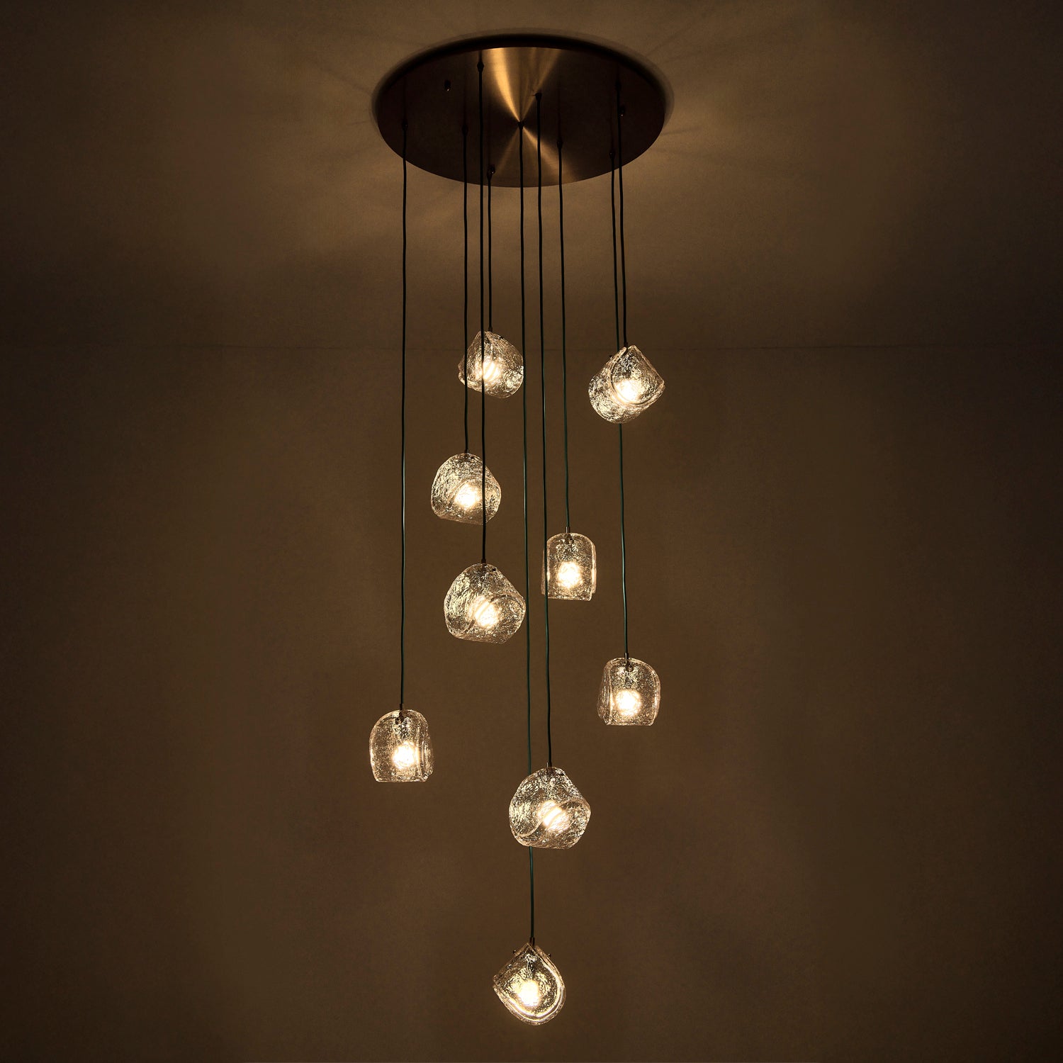 Kalco - 529553WB - Nine Light Chandelier - Pallina - Winter Brass