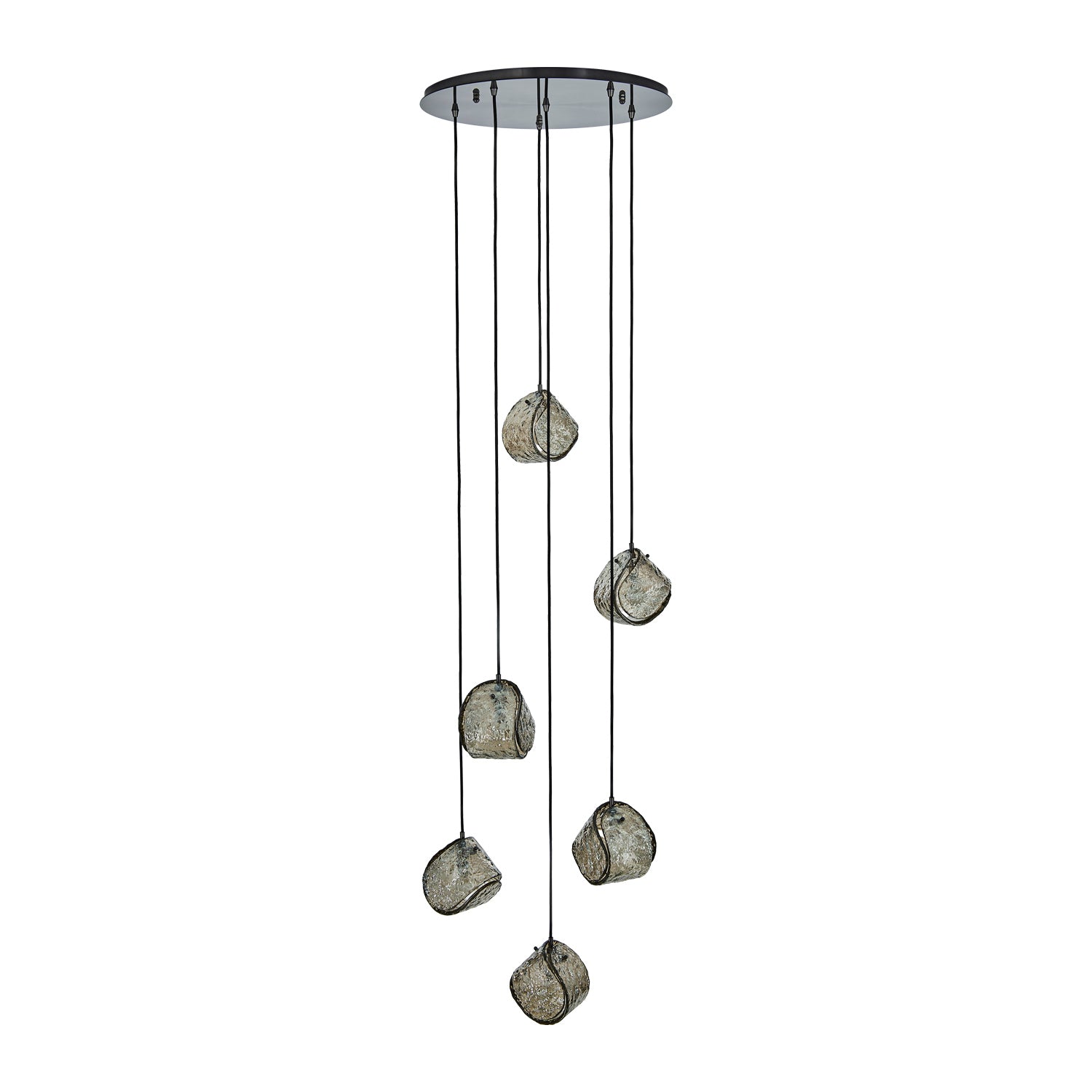 Kalco - 529552SBN - Six Light Chandelier - Pallina - Satin Black Nickel