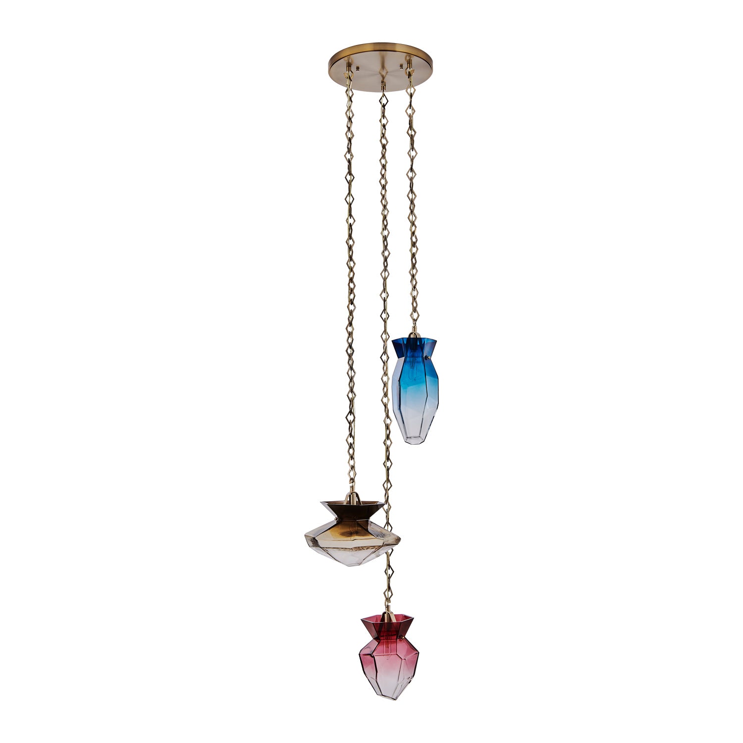 Kalco - 528351WB - Three Light Chandelier - Bolsa - Winter Brass