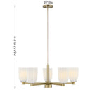 Savoy House - 1-1246-5-127 - Five Light Chandelier - Baldwin - Noble Brass