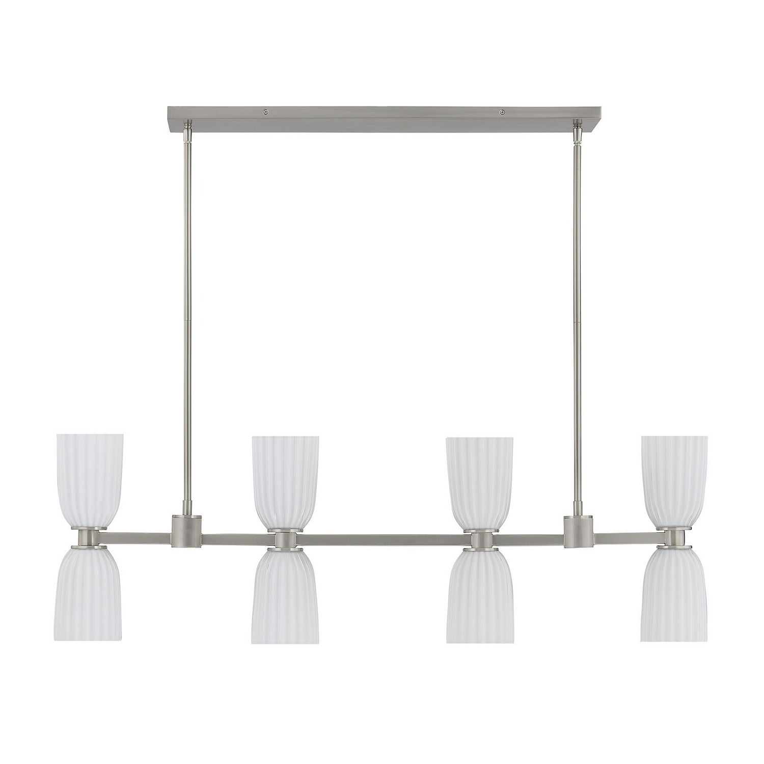 Savoy House - 1-1249-8-SN - Eight Light Linear Chandelier - Baldwin - Satin Nickel