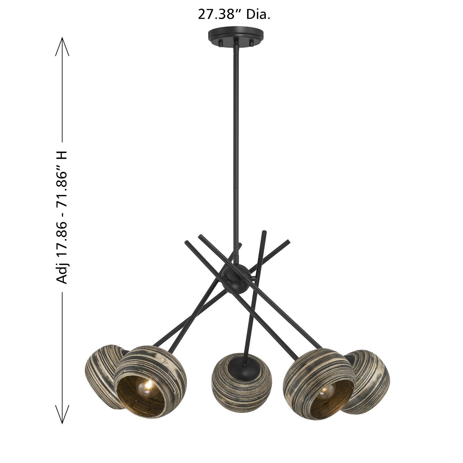 Savoy House - 1-2968-5-89 - Five Light Chandelier - Jasper - Matte Black