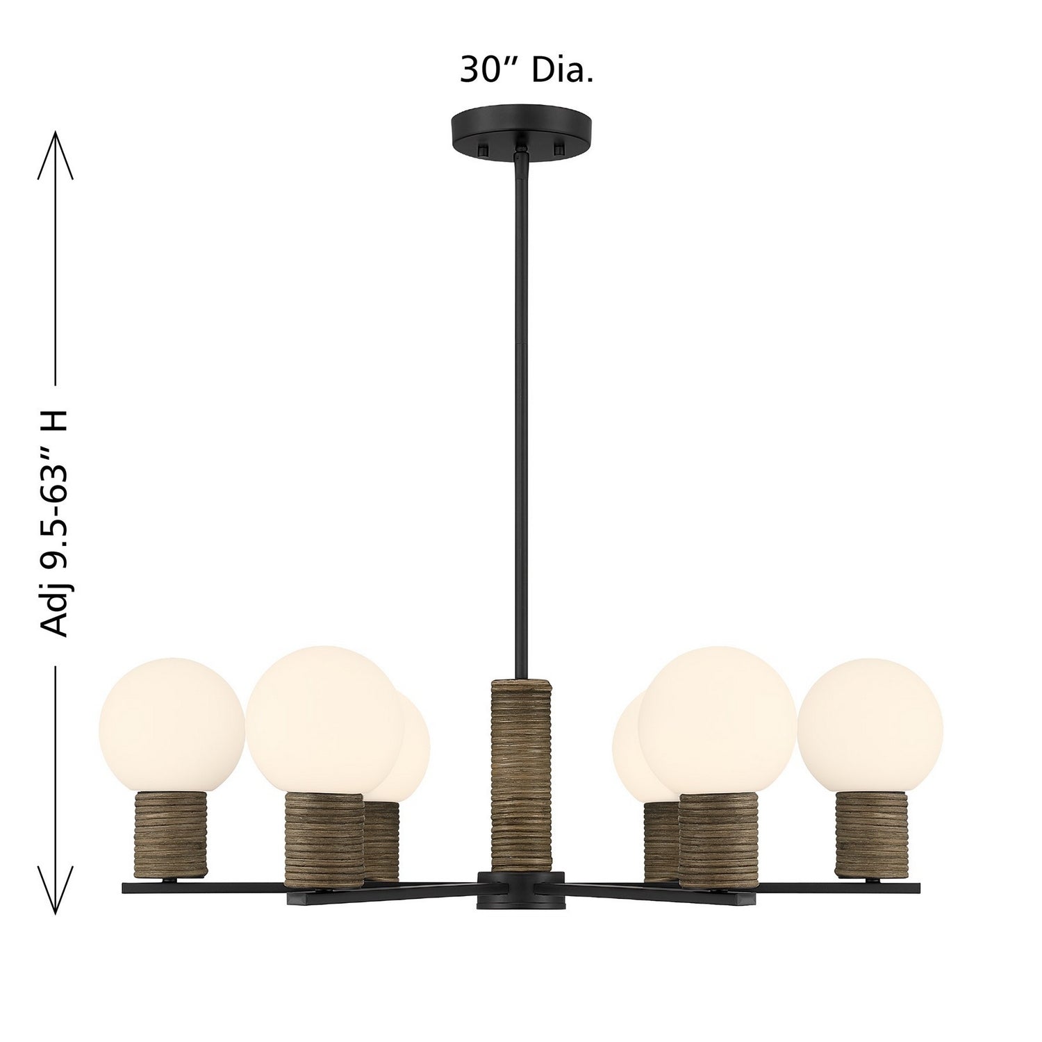 Savoy House - 1-4080-6-89 - Six Light Chandelier - Jarrell - Matte Black