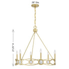 Savoy House - 1-4101-6-328 - Six Light Chandelier - Minette - Spun Gold