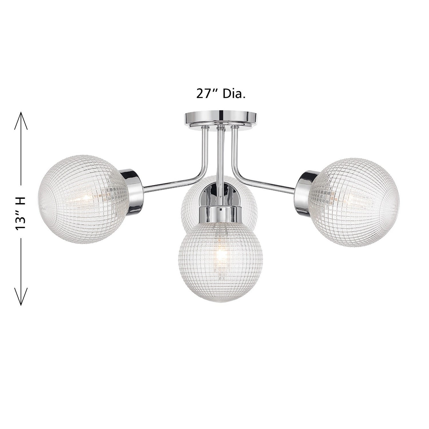 Savoy House - 6-3364-4-11 - Four Light Semi-Flush Mount - Coral - Chrome