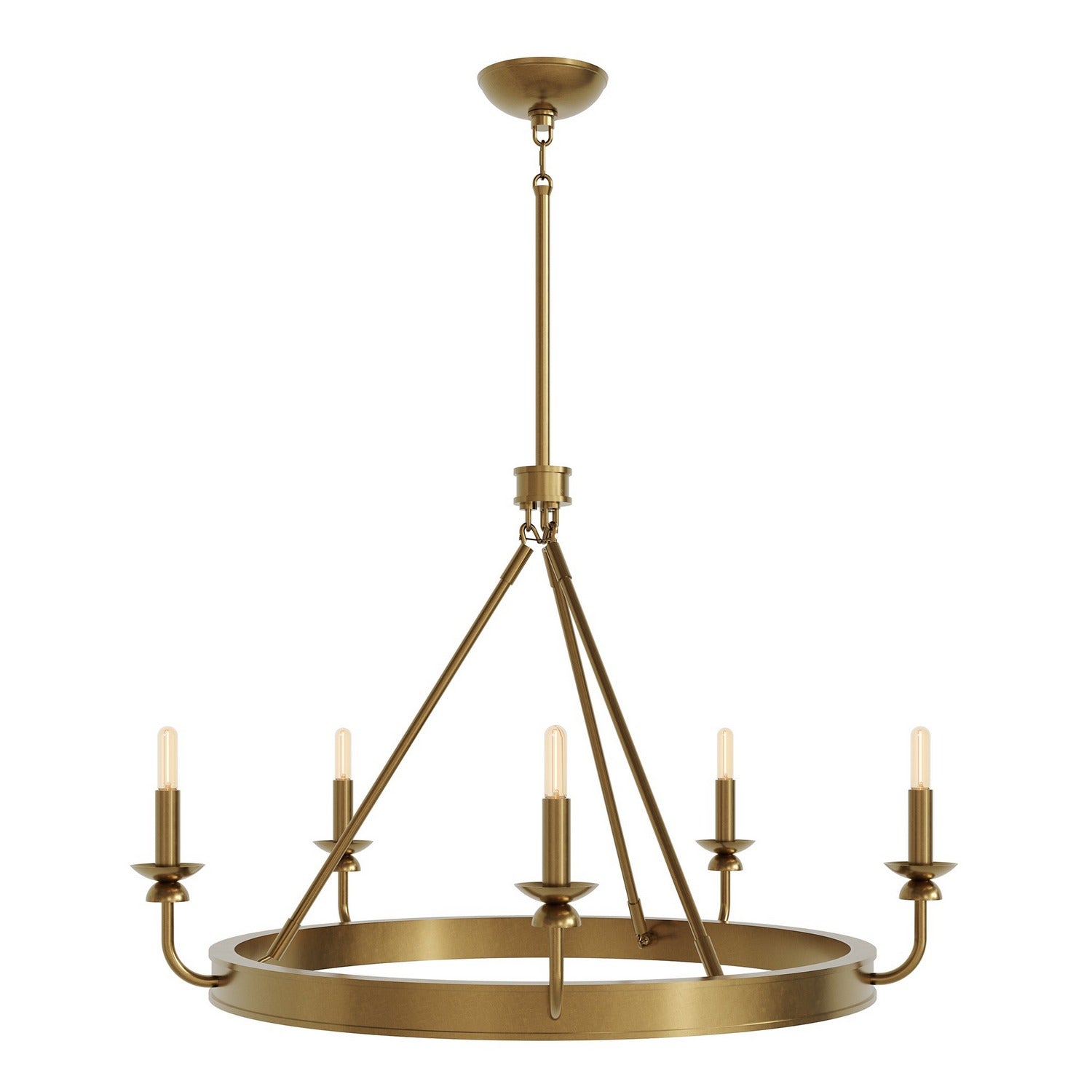 Robert Abbey - 271 - Five Light Chandelier - William - Lacquered Burnished Brass