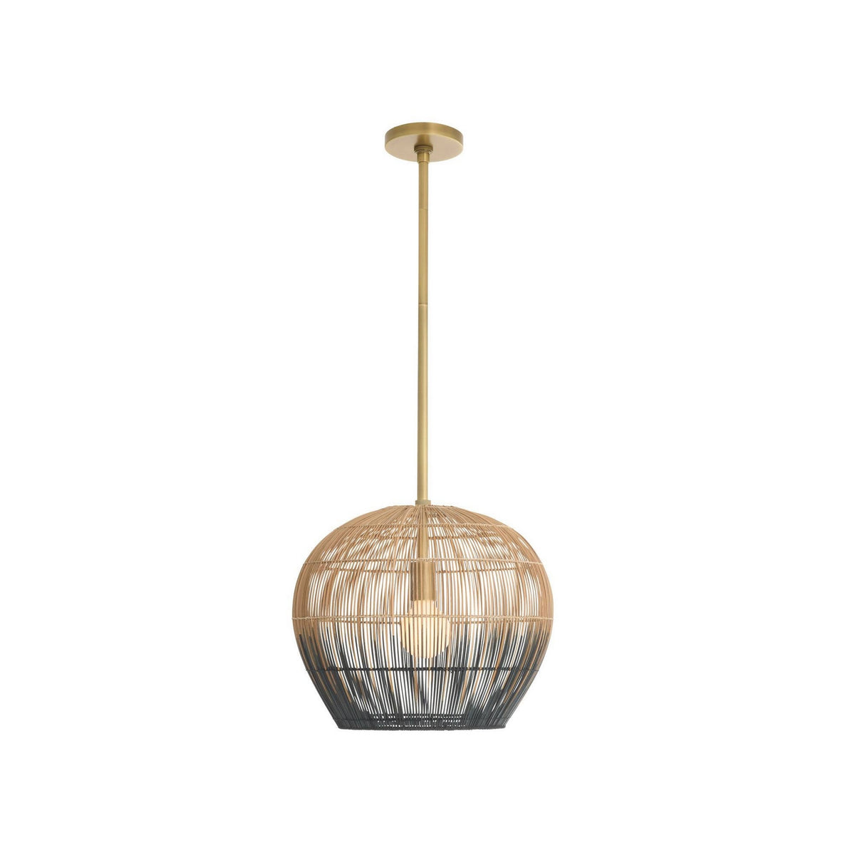 Arteriors DPS09 Swami Pendant in Natural and Black/Antique Brass