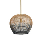 Arteriors DPS09 Swami Pendant in Natural and Black/Antique Brass