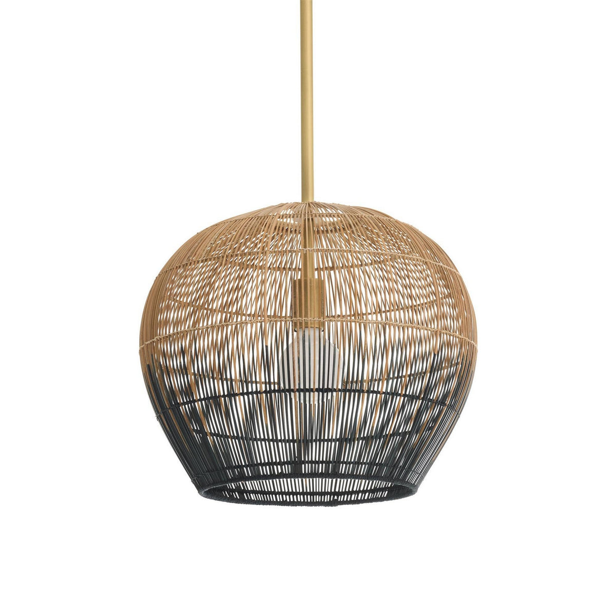 Arteriors DPS09 Swami Pendant in Natural and Black/Antique Brass
