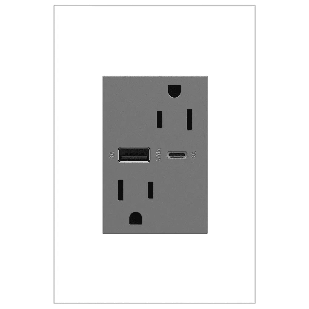 Legrand - adorne® 15A Tamper-Resistant Ultra-Fast USB Type A/C Outlet - ARTRUSB156ACM4 - Canada Light Shop