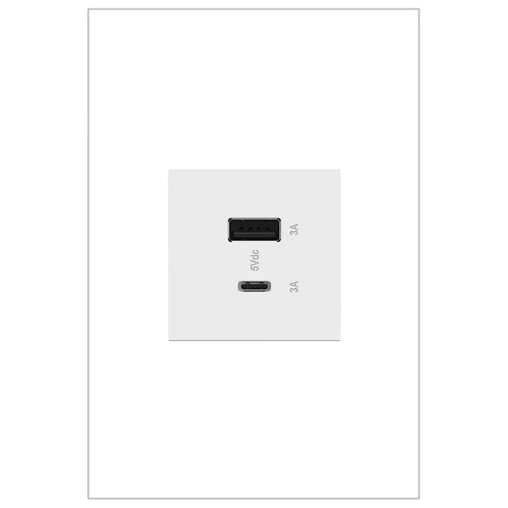 Legrand - adorne® Ultra-Fast USB Type A/C Outlet - ARUSB2AC6W4 - Canada Light Shop