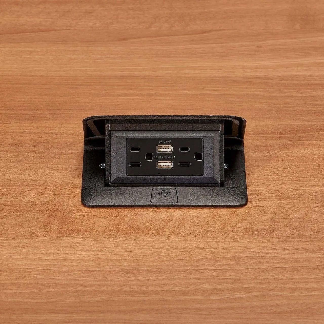 Legrand - Cord Ended DeQuorum™ Single Flip Up Unit With USB - DQFP15UBK - Canada Light Shop