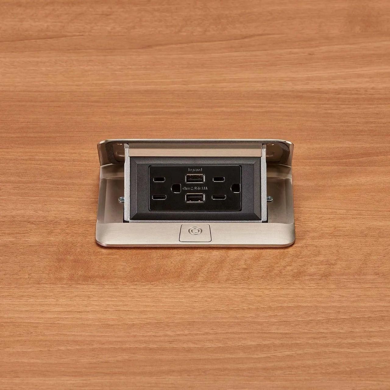 Legrand - Cord Ended DeQuorum™ Single Flip Up Unit With USB - DQFP15UST - Canada Light Shop