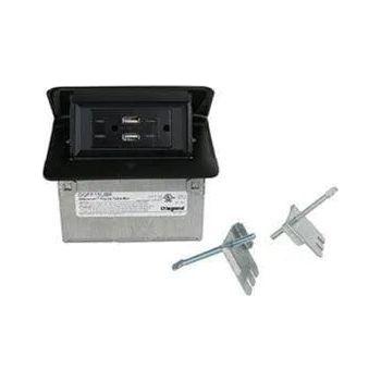 Legrand - Field Wired DeQuorum Single Flip Up Unit With USB - DQFF15UBK - Canada Light Shop