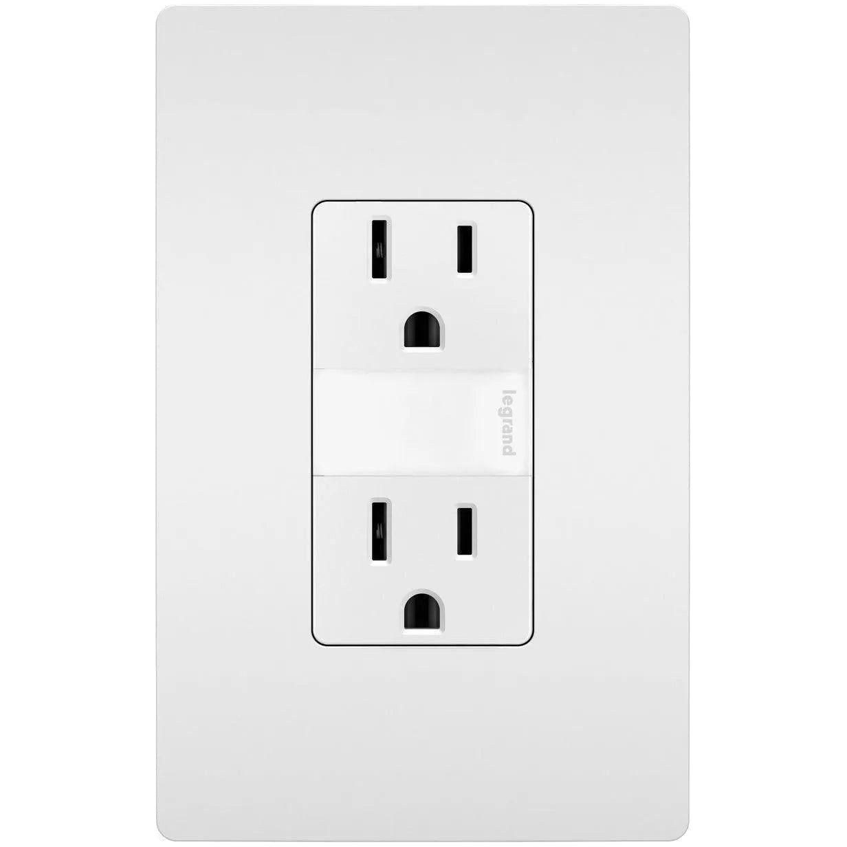 Legrand Radiant - radiant® 15A Tamper Resistant Outlet with Night Light - NTL885TRW - Canada Light Shop