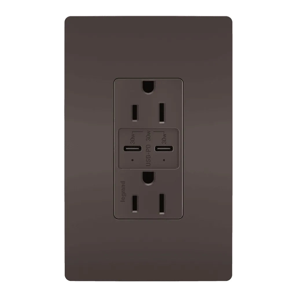 Legrand Radiant - radiant® 15A Tamper Resistant Ultra Fast PLUS Power Delivery USB Type C/C Outlet - R26USBPD - Canada Light Shop