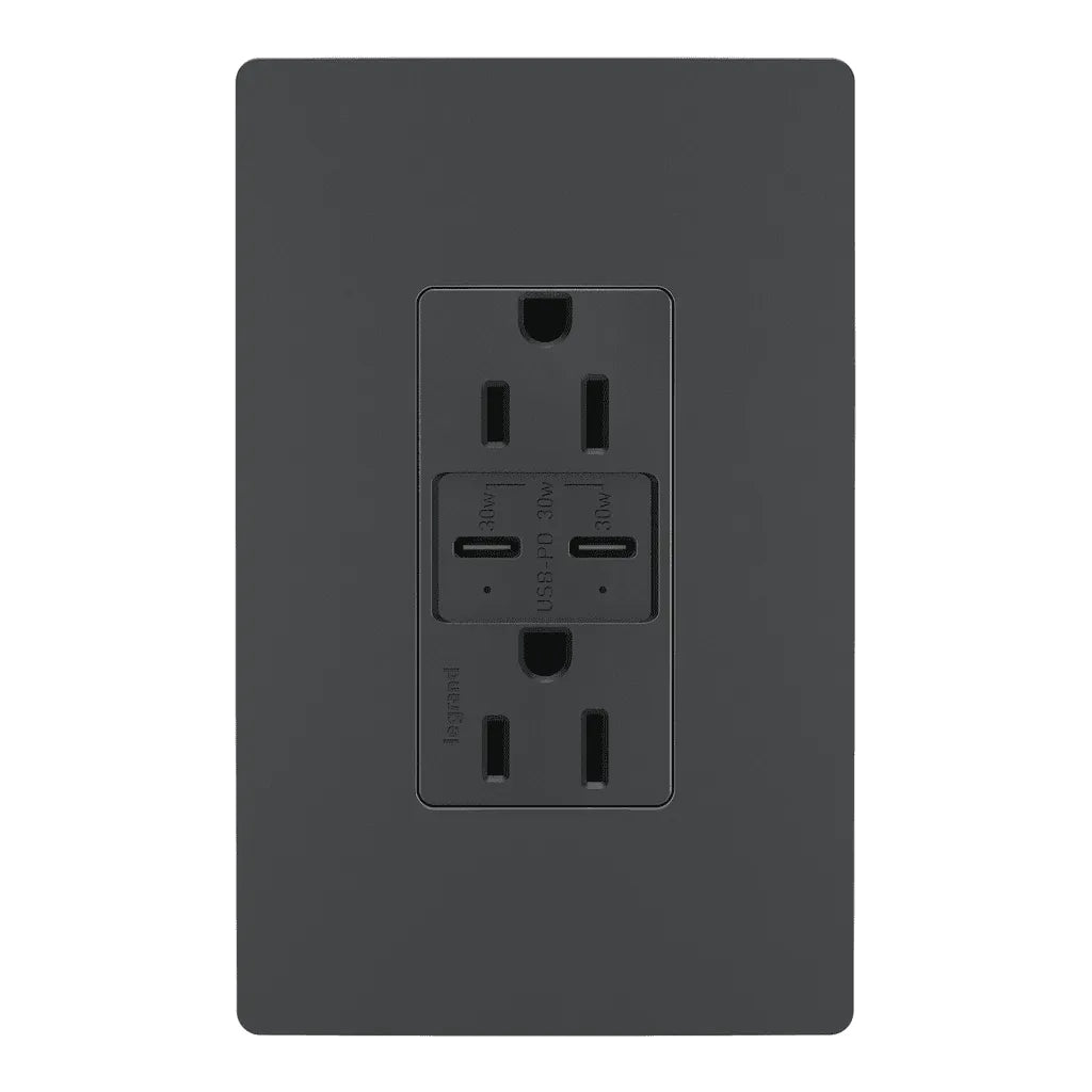 Legrand Radiant - radiant® 15A Tamper Resistant Ultra Fast PLUS Power Delivery USB Type C/C Outlet - R26USBPDGCC6 - Canada Light Shop