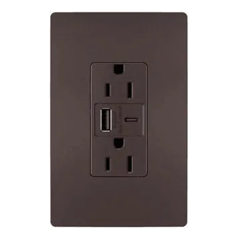 Legrand Radiant - radiant® 15A Tamper Resistant Ultra Fast USB Type A/C Outlet - R26USBAC6DBCCV4 - Canada Light Shop