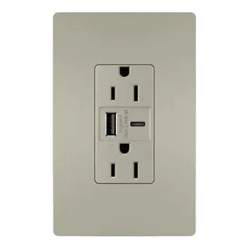 Legrand Radiant - radiant® 15A Tamper Resistant Ultra Fast USB Type A/C Outlet - R26USBAC6NICCV4 - Canada Light Shop