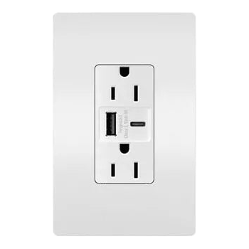 Legrand Radiant - radiant® 15A Tamper Resistant Ultra Fast USB Type A/C Outlet - R26USBAC6W - Canada Light Shop
