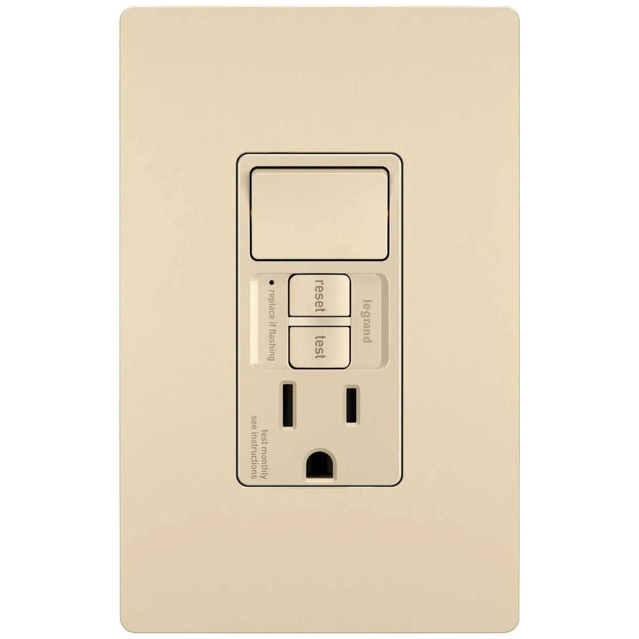 Legrand Radiant - radiant® Single Pole Switch with Tamper Resistant Self Test GFCI Outlet - 1597SWTTRICCD4 - Canada Light Shop