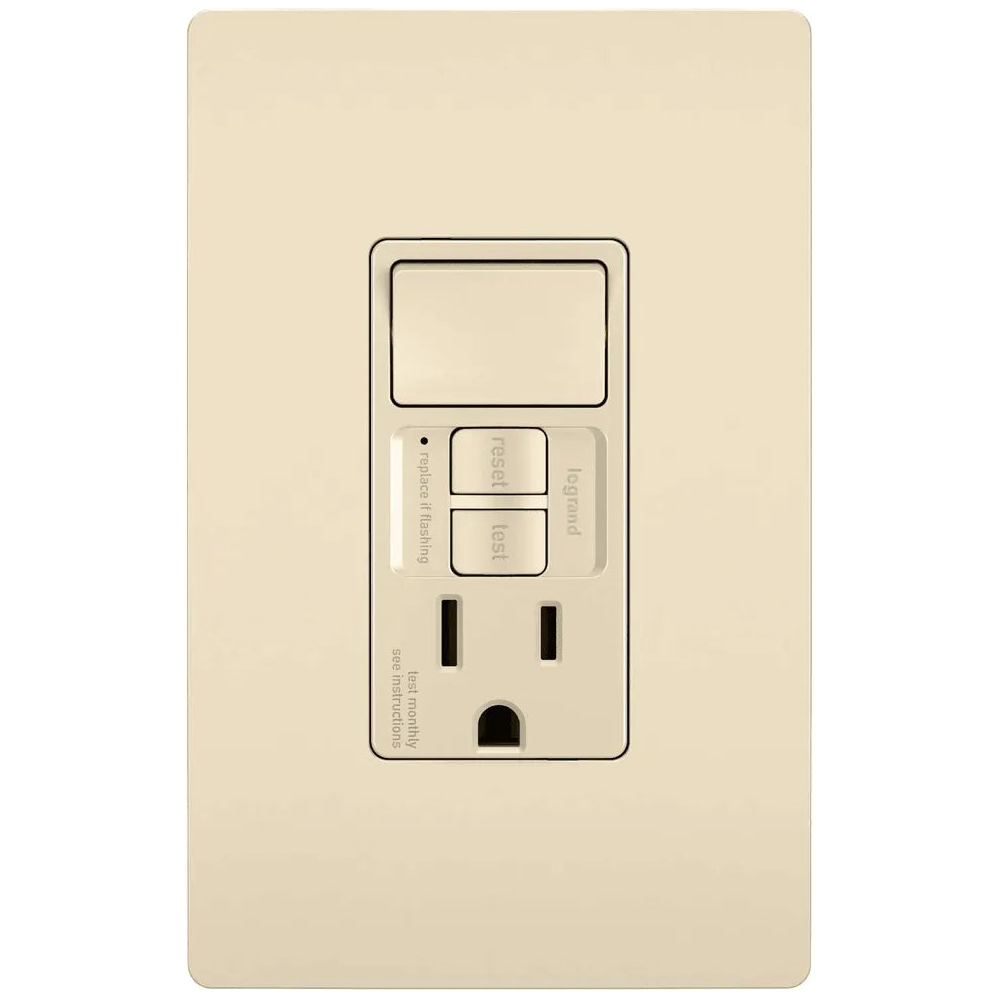 Legrand Radiant - radiant® Single Pole Switch with Tamper Resistant Self Test GFCI Outlet - 1597SWTTRLACCD4 - Canada Light Shop