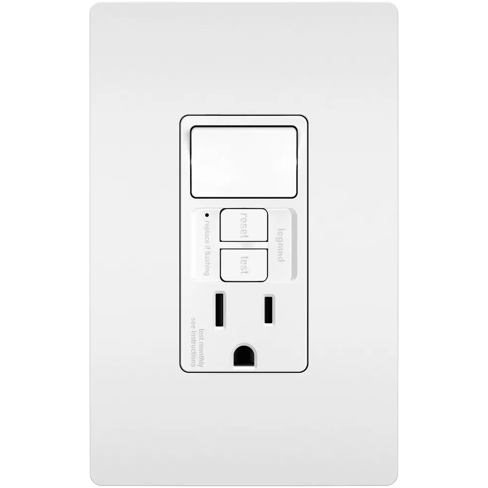 Legrand Radiant - radiant® Single Pole Switch with Tamper Resistant Self Test GFCI Outlet - 1597SWTTRWCCD4 - Canada Light Shop