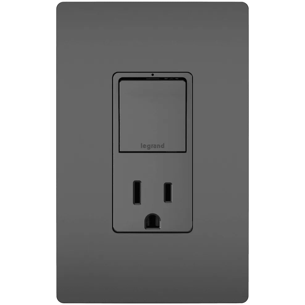 Legrand Radiant - radiant® Single Pole/3-Way Switch with 15A Tamper-Resistant Outlet - RCD38TRBK - Canada Light Shop