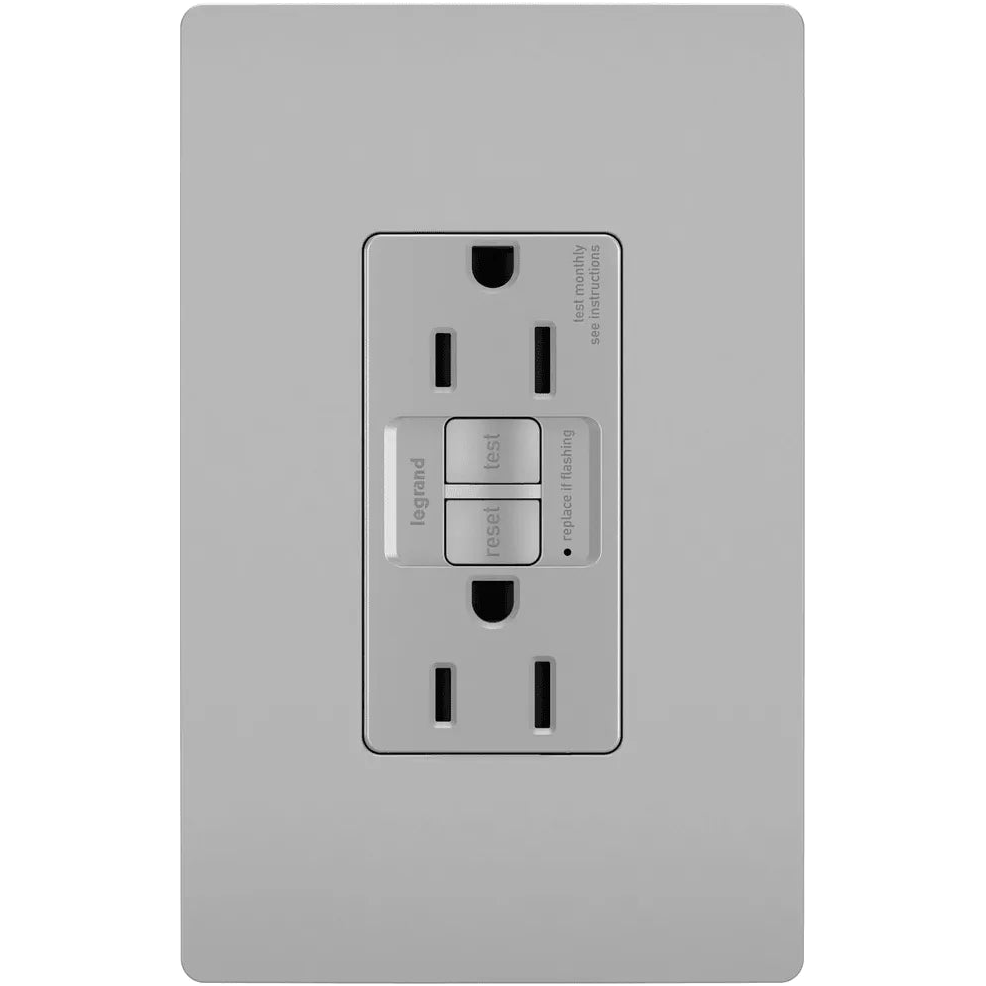 Legrand Radiant - radiant® Spec Grade 15A Tamper Resistant Self Test GFCI Receptacle - 1597TRGRY - Canada Light Shop