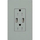 Lutron - Claro & Satin Colors 15A USB Tamper Resistance Receptacle - SCR-15-UBTR-BG - Canada Light Shop