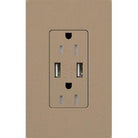 Lutron - Claro & Satin Colors 15A USB Tamper Resistance Receptacle - SCR-15-UBTR-MS - Canada Light Shop