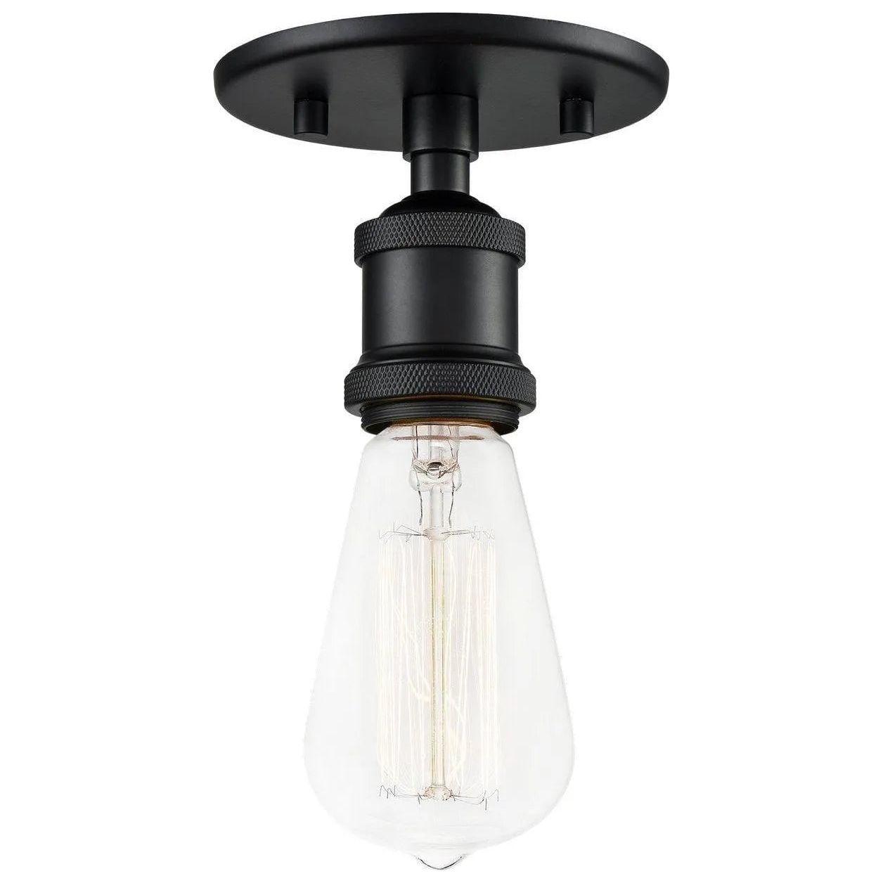 Matteo Lighting - Bulstrode's Workshop Flush Mount - X46100BK - Canada Light Shop