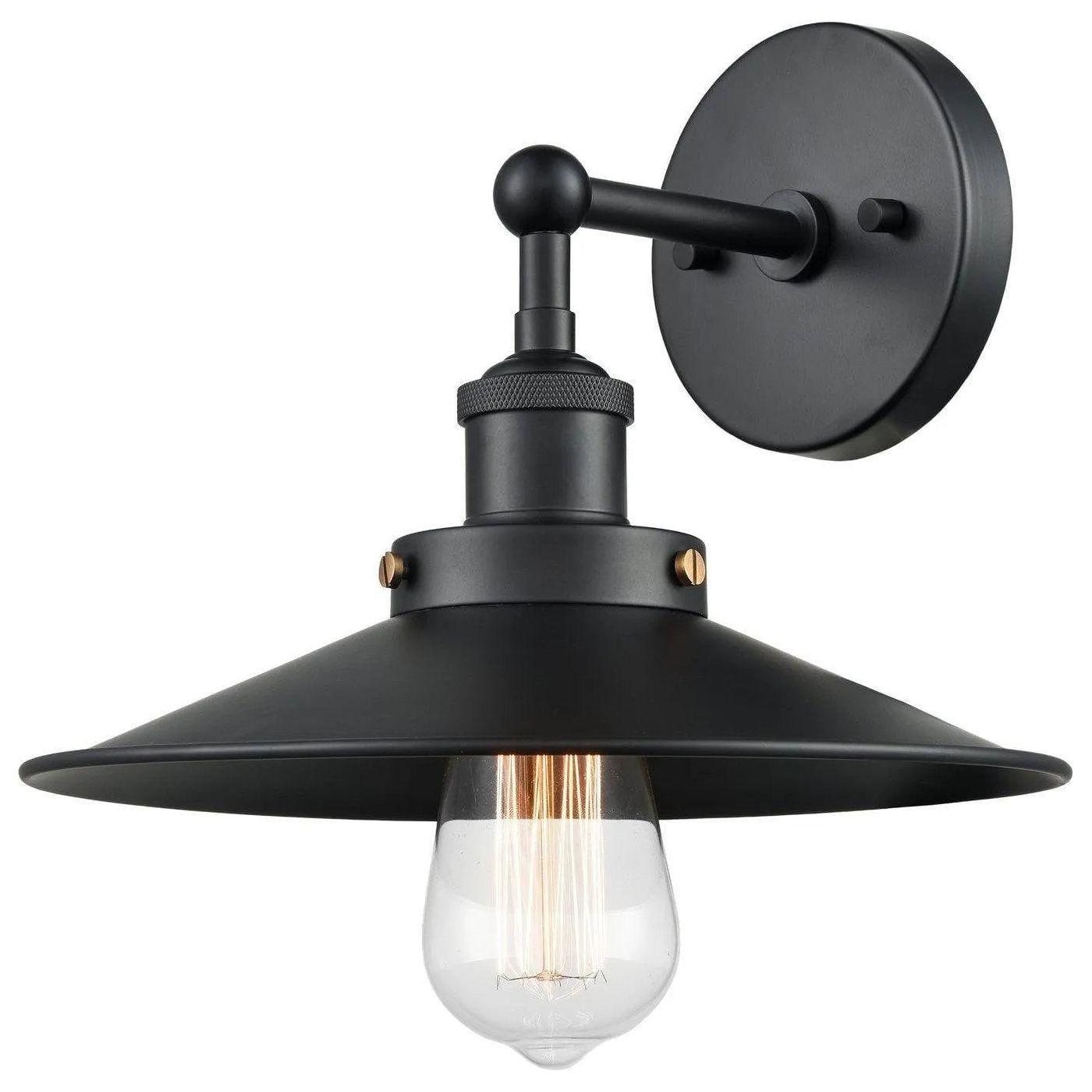 Matteo Lighting - Bulstrode's Workshop Metal Shade Wall Sconce - W46111BKBK - Canada Light Shop