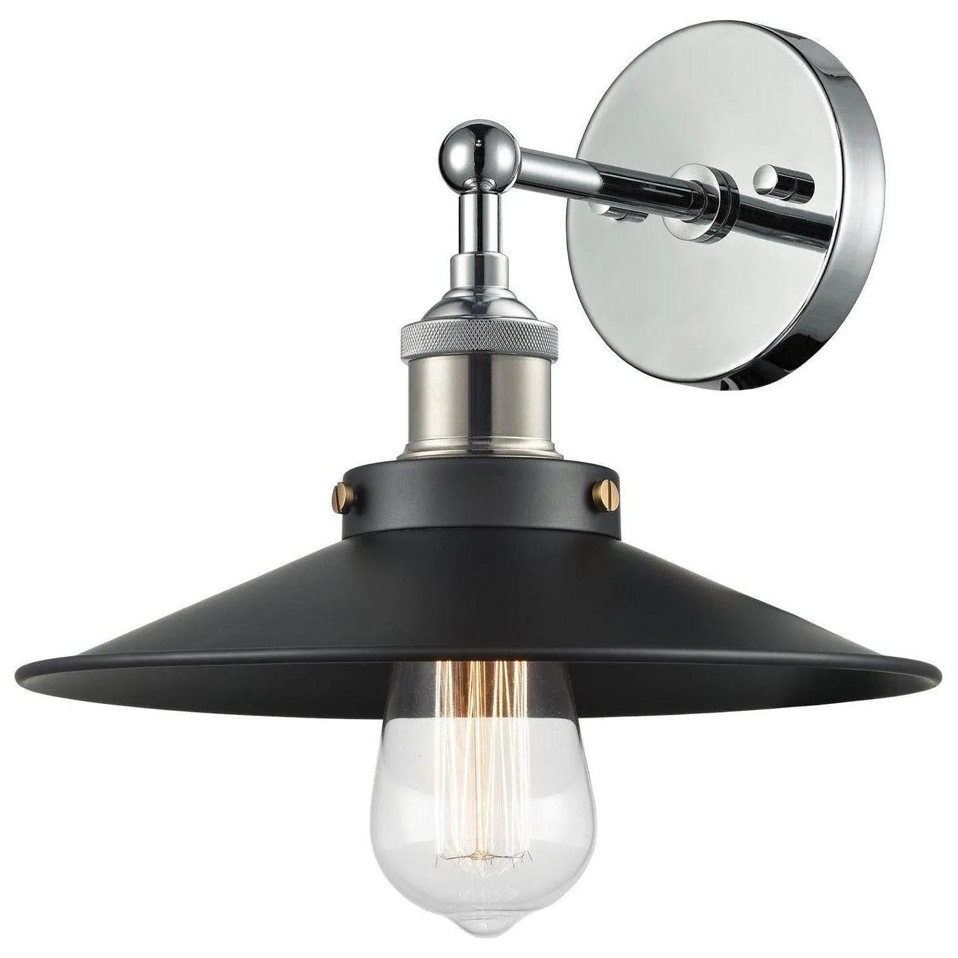 Matteo Lighting - Bulstrode's Workshop Metal Shade Wall Sconce - W46111CHBK - Canada Light Shop