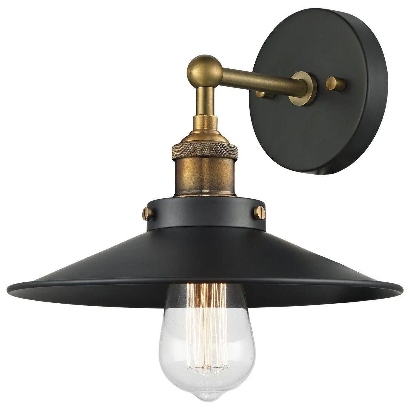 Matteo Lighting - Bulstrode's Workshop Metal Shade Wall Sconce - W46111WGBK - Canada Light Shop
