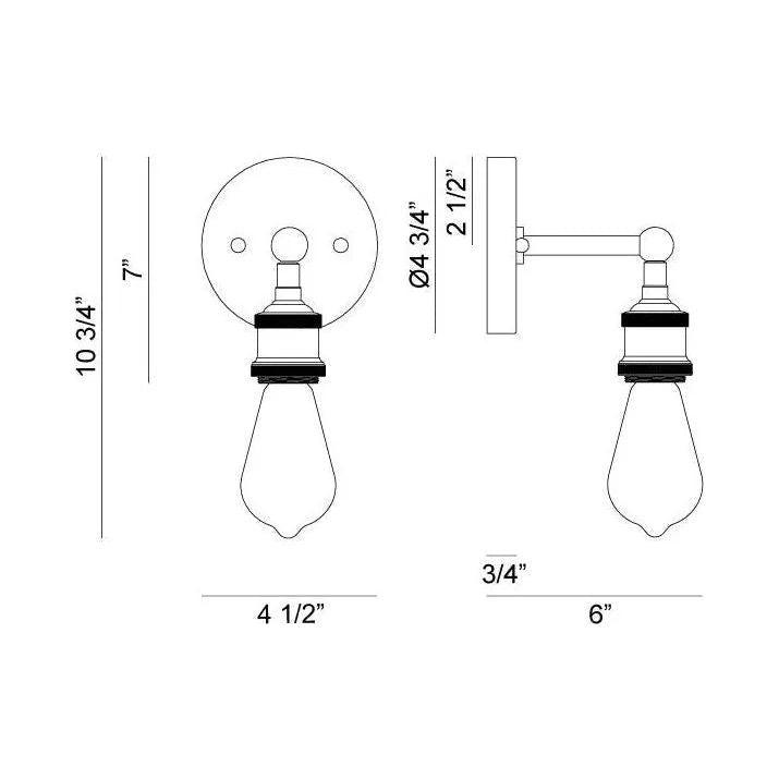 Matteo Lighting - Bulstrode's Workshop Wall Sconce - W46100AG - Canada Light Shop