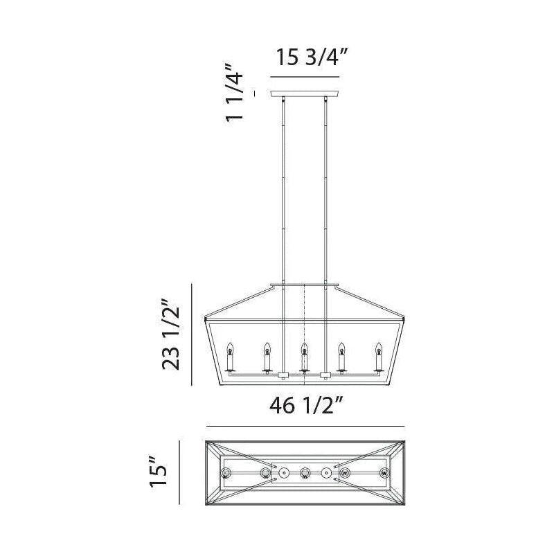 Matteo Lighting - Mavonshire Linear Suspension - C67005BKAG - Canada Light Shop