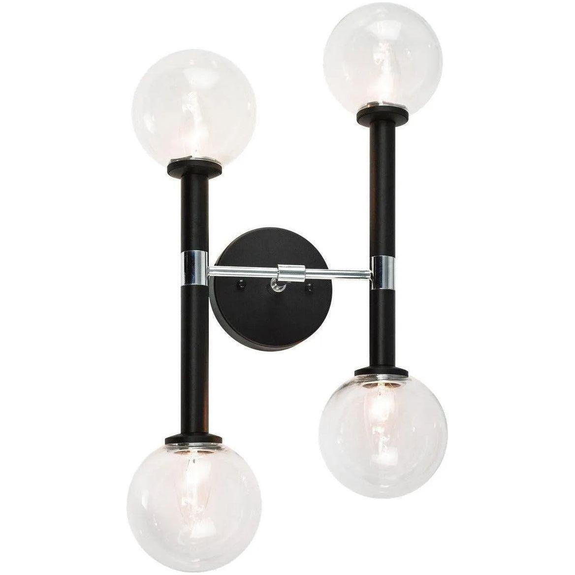 Matteo Lighting - Stellar Off-Center Wall Sconce - W75304BKCL - Canada Light Shop