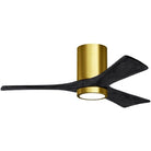 Matthews Fan Company - Irene 3 Hugger Ceiling Fan with Light Kit - IR3HLK-BRBR-BK-42 - Canada Light Shop