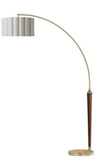 Nova of California 2111802WB Scalloped 1-Light Arc Floor Lamp in Wb