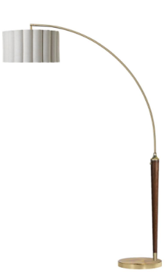Nova of California 2111802WB Scalloped 1-Light Arc Floor Lamp in Wb