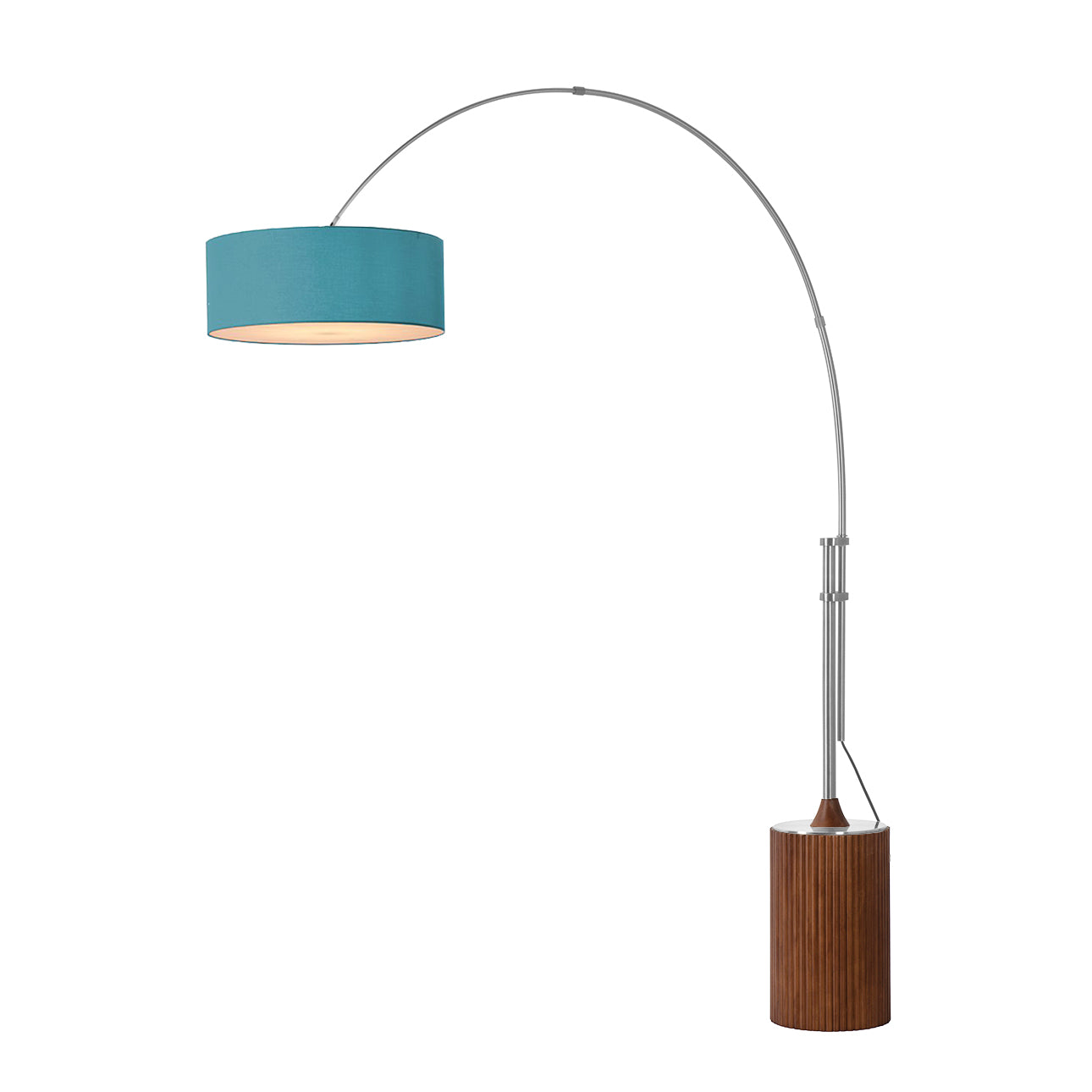 Nova of California 2110833BL Tambo Stretch 1-Light Arc Lamp in Satin Nickel / Dark Walnut