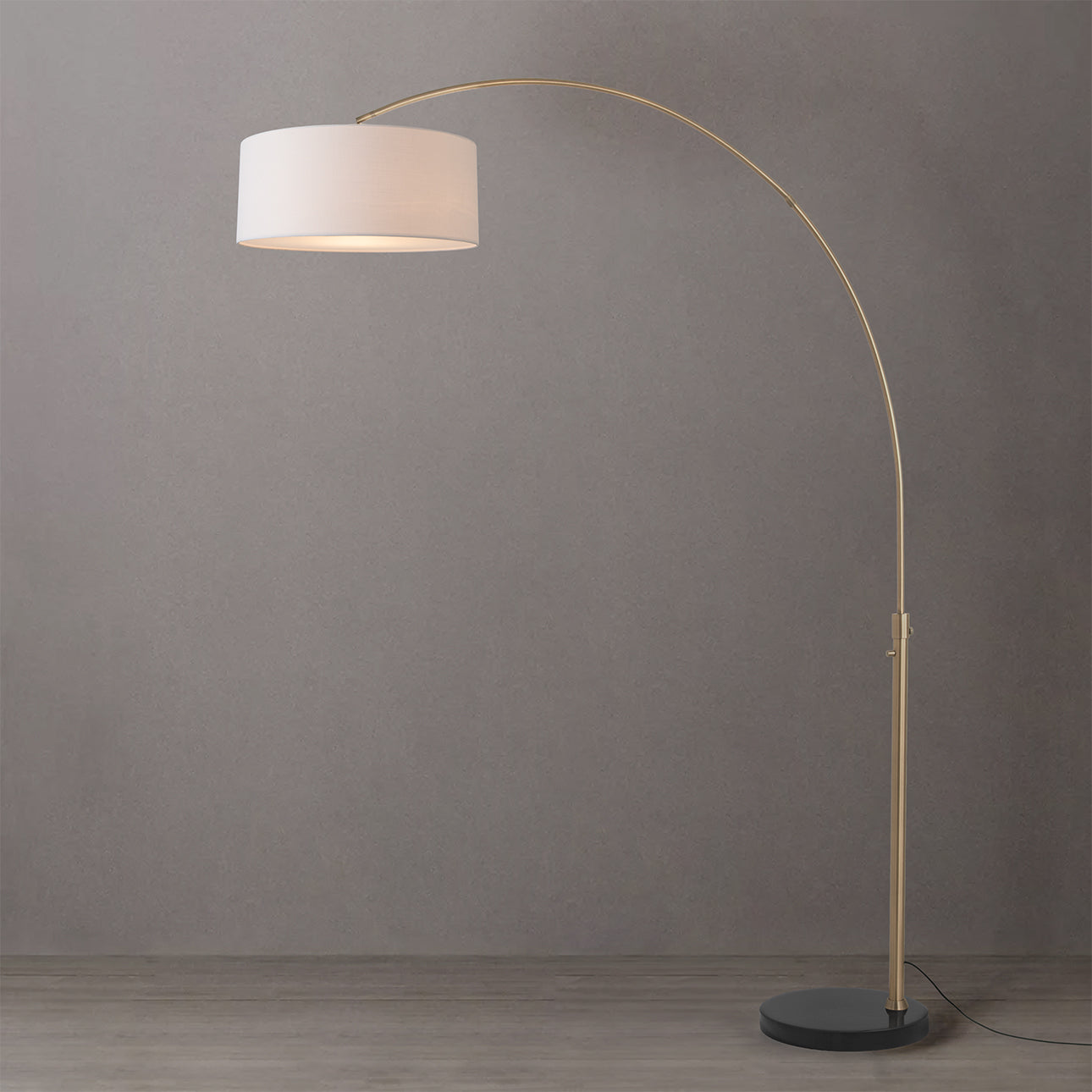 Nova of California 2110818WH Float 1-Light Arc Lamp in Weathered Brass / Black