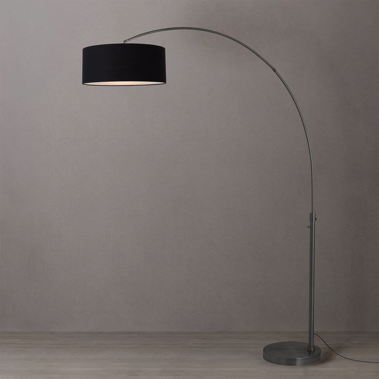 Nova of California 2110826BK Float 1-Light Arc Lamp in Black Nickel